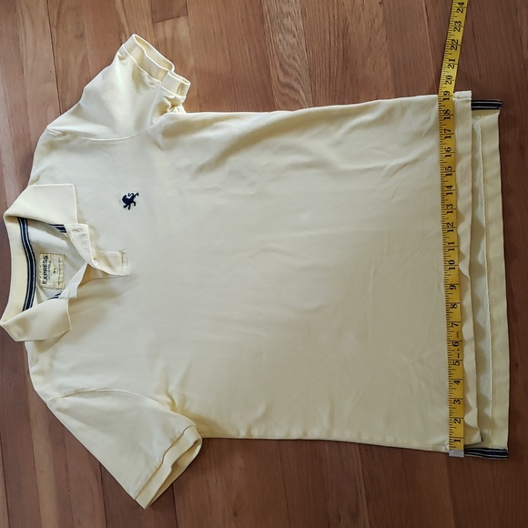 Express Pique Polo Yellow Short Sleeve Polo Shirt, Men's Size Medium - Picture 6 of 8